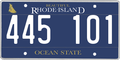 RI license plate 445101