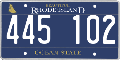 RI license plate 445102