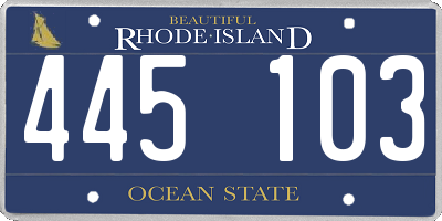 RI license plate 445103