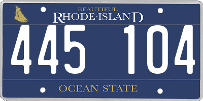 RI license plate 445104