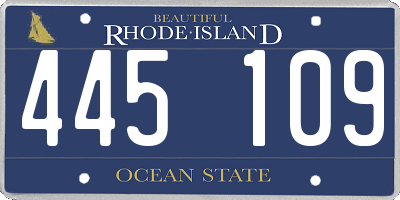 RI license plate 445109