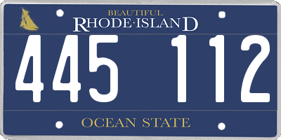 RI license plate 445112