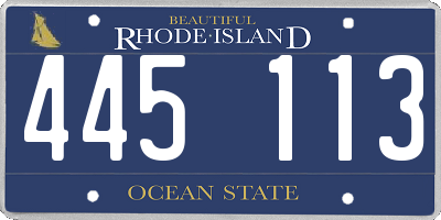 RI license plate 445113