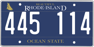 RI license plate 445114