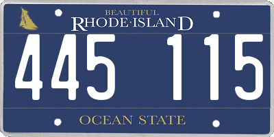 RI license plate 445115