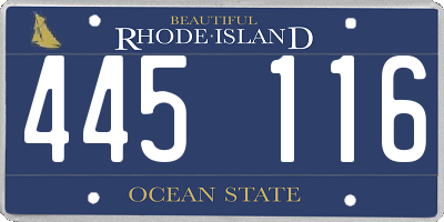 RI license plate 445116