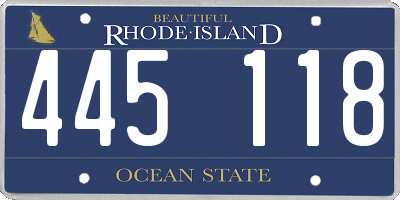 RI license plate 445118