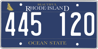 RI license plate 445120