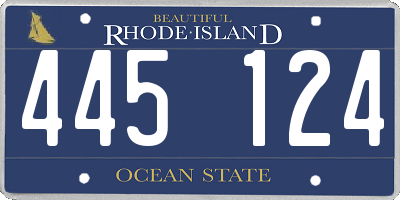 RI license plate 445124