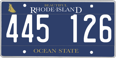 RI license plate 445126