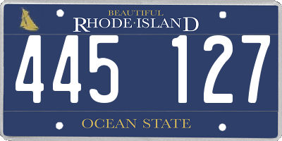 RI license plate 445127