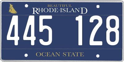 RI license plate 445128