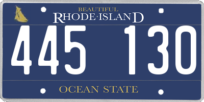 RI license plate 445130