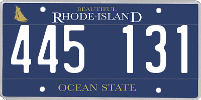 RI license plate 445131