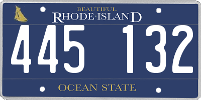 RI license plate 445132
