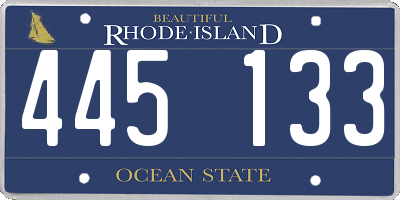 RI license plate 445133