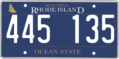 RI license plate 445135