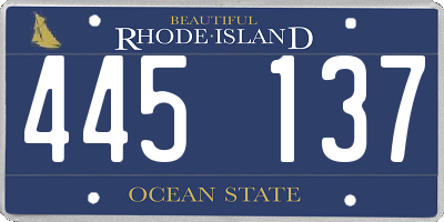 RI license plate 445137