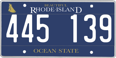 RI license plate 445139