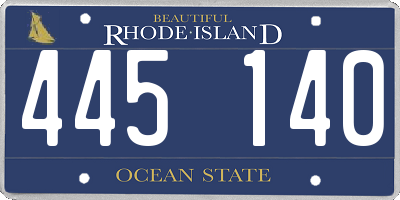 RI license plate 445140