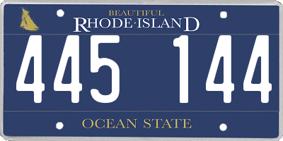 RI license plate 445144