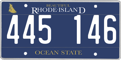 RI license plate 445146