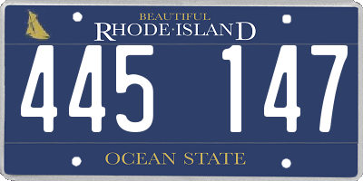 RI license plate 445147