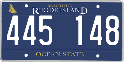 RI license plate 445148