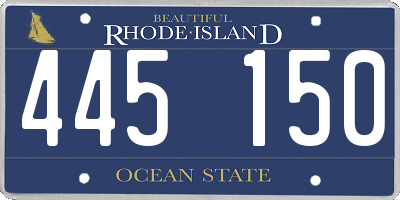 RI license plate 445150