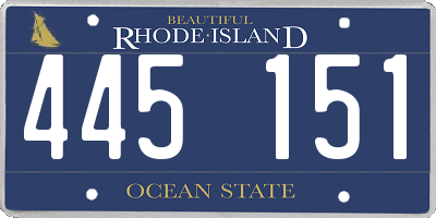 RI license plate 445151