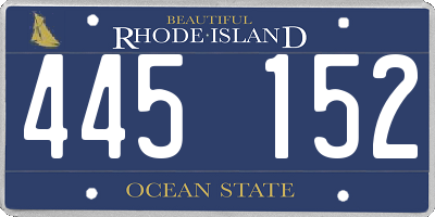 RI license plate 445152