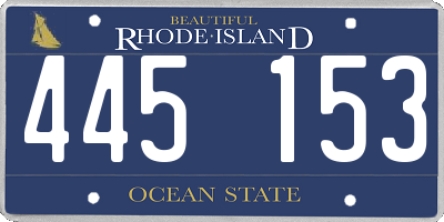 RI license plate 445153