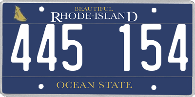 RI license plate 445154