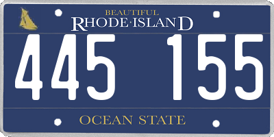 RI license plate 445155