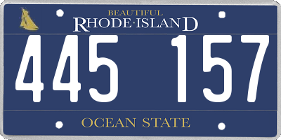 RI license plate 445157