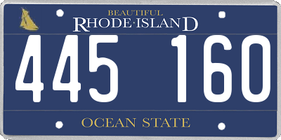 RI license plate 445160