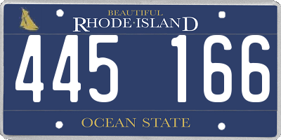 RI license plate 445166