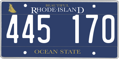 RI license plate 445170