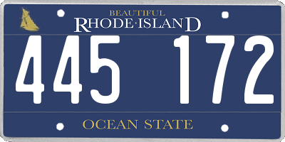 RI license plate 445172