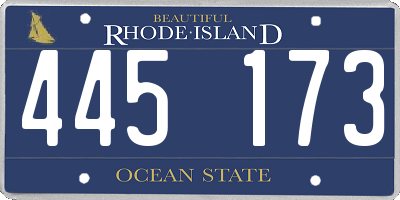 RI license plate 445173