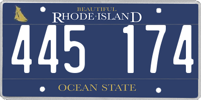 RI license plate 445174