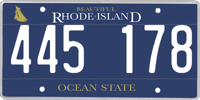 RI license plate 445178