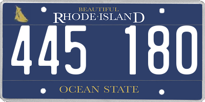 RI license plate 445180