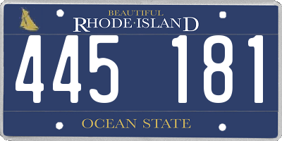 RI license plate 445181