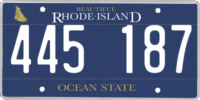 RI license plate 445187