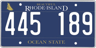 RI license plate 445189
