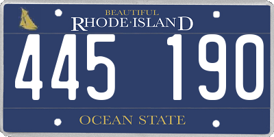 RI license plate 445190
