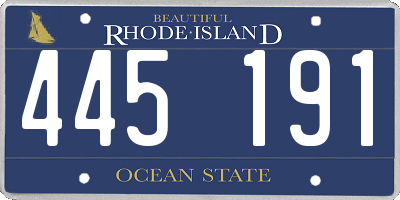 RI license plate 445191