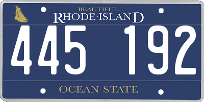 RI license plate 445192