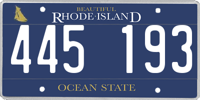 RI license plate 445193